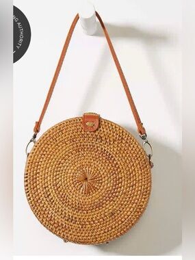 Lyra rattan circle crossbody bag